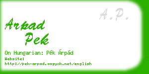arpad pek business card