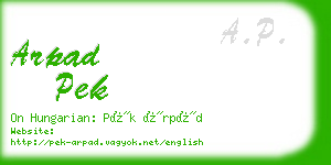 arpad pek business card